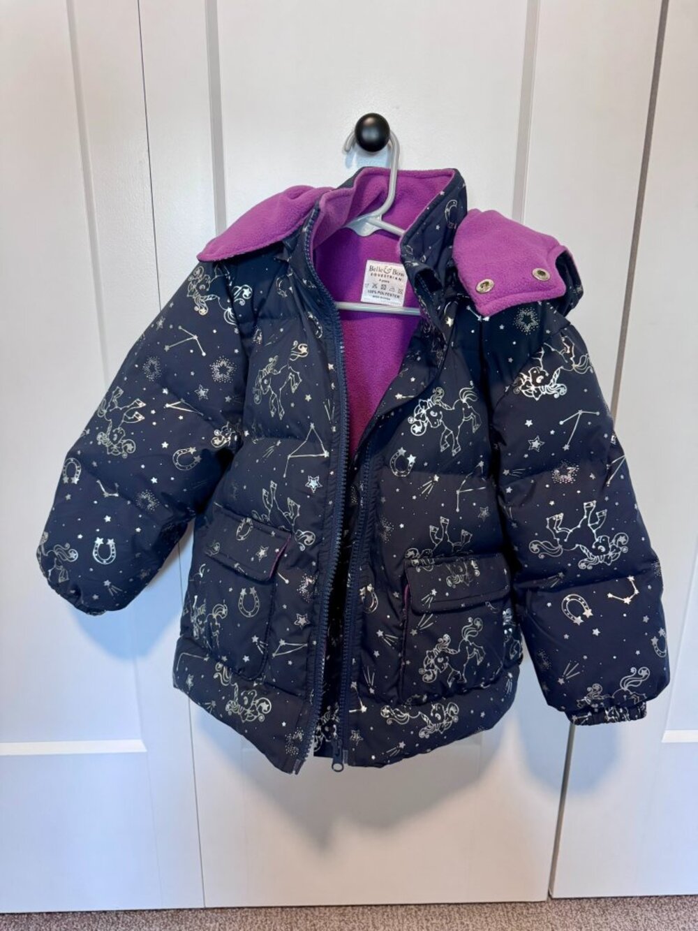Children's Equestrian Fleece-Lined Winter Jacket